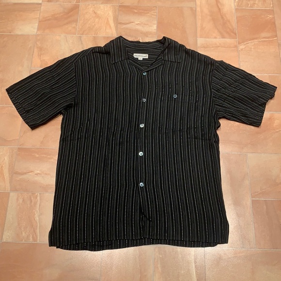 Pronto Uomo Men's Casual Vertical Detail Striped Button Down Short Sleeve Shirt - Picture 1 of 3